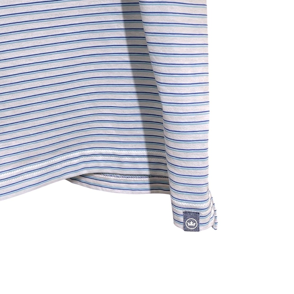 Peter Millar Premium Polo Shirt XXL Blue Stripe Seaside Wash Pima Cotton NWT - Picture 4 of 8